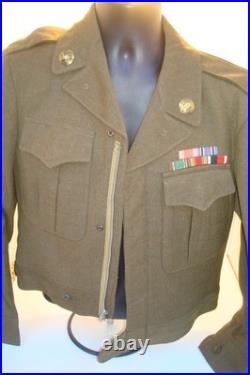 Vintage WWII 1940s US Army Olive Ike Jacket Military police