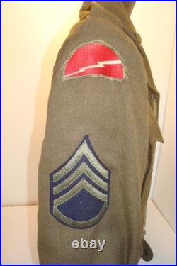 Vintage WWII 1940s US Army Olive Ike Jacket Military police