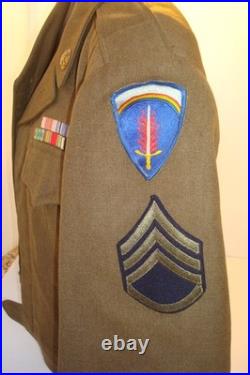 Vintage WWII 1940s US Army Olive Ike Jacket Military police