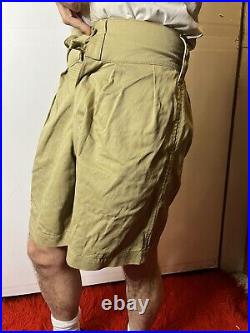 Vintage WWII 1942 Australian Army Khaki Combat Shorts Uniform Military Green 30