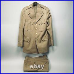 Vintage WWII 1943 US Army Issued 575 Summer Uniform Tunic Pants 5 Bars Size 34S