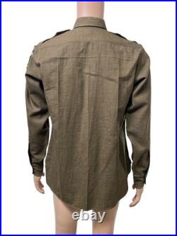 Vintage WWII 1943 US Army M1937 Wool Flannel Shirt 2nd Infantry Division Indianh