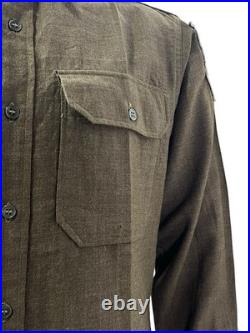 Vintage WWII 1943 US Army M1937 Wool Flannel Shirt 2nd Infantry Division Indianh