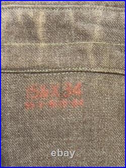 Vintage WWII 1943 US Army M1937 Wool Flannel Shirt 2nd Infantry Division Indianh