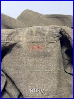 Vintage WWII 1943 US Army M1937 Wool Flannel Shirt 2nd Infantry Division Indianh