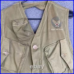 Vintage WWII Army Air Forces TYPE C-1 Emergency Sustenance Vest with Holster USAAF