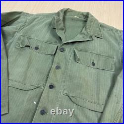 Vintage WWII Army M-43 HBT Field Jacket 1943 Herringbone 13 Star Buttons Size 34