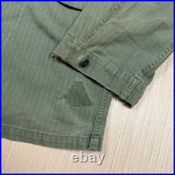 Vintage WWII Army M-43 HBT Field Jacket 1943 Herringbone 13 Star Buttons Size 34