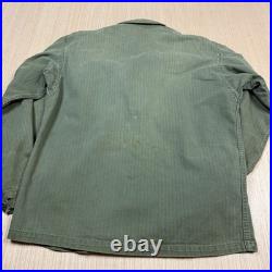 Vintage WWII Army M-43 HBT Field Jacket 1943 Herringbone 13 Star Buttons Size 34