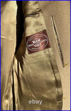 Vintage WWII Army Regulation Officers Wool Overcoat Doeskin Short Style 1942