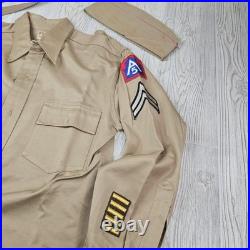 Vintage WWII Bruin Shirt Khaki A5 Fifth Army Ike Uniform Named 1940s