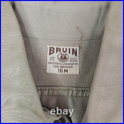 Vintage WWII Bruin Shirt Khaki A5 Fifth Army Ike Uniform Named 1940s