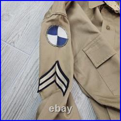 Vintage WWII Bruin Shirt Khaki A5 Fifth Army Ike Uniform Named 1940s