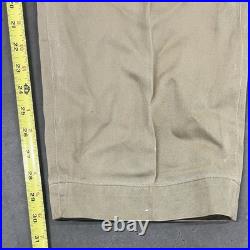 Vintage WWII Button Fly Cotton Army Military Trousers 32x31 Khaki 1940s 40s