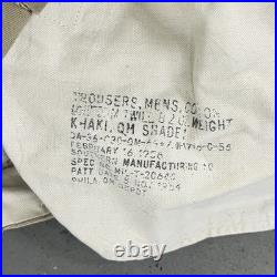 Vintage WWII Button Fly Cotton Army Military Trousers 32x31 Khaki 1940s 40s