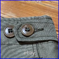 Vintage WWII Cotton Field Trousers Size 40x32 OD Green Cutter Tag Pants US Army