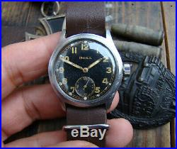 Vintage WWII German Military Doxa Dienstuhr All Original Army Watch Wehrmacht