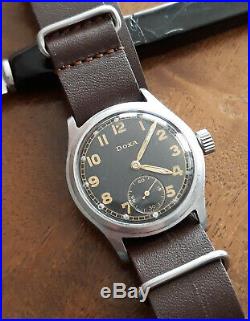Vintage WWII German Military Doxa Dienstuhr All Original Army Watch Wehrmacht