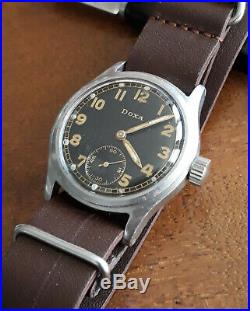 Vintage WWII German Military Doxa Dienstuhr All Original Army Watch Wehrmacht