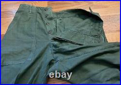 Vintage WWII KOREA WAR Era US ARMY HBT Herringbone 13 Star Button Pants/ Jacket