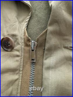 Vintage WWII M1941 M-41 Field Jacket Khaki Army Green Military Jacket Size 40R