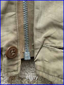 Vintage WWII M1941 M-41 Field Jacket Khaki Army Green Military Jacket Size 40R