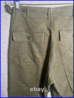 Vintage WWII Medium US Military Army Green Metal Star Button Combat Trousers