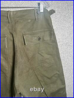 Vintage WWII Medium US Military Army Green Metal Star Button Combat Trousers