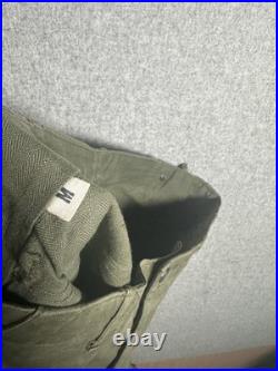 Vintage WWII Medium US Military Army Green Metal Star Button Combat Trousers