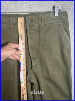 Vintage WWII Medium US Military Army Green Metal Star Button Combat Trousers