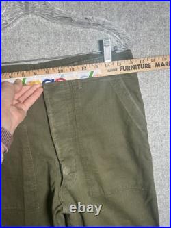 Vintage WWII Medium US Military Army Green Metal Star Button Combat Trousers