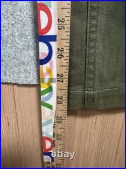 Vintage WWII Medium US Military Army Green Metal Star Button Combat Trousers