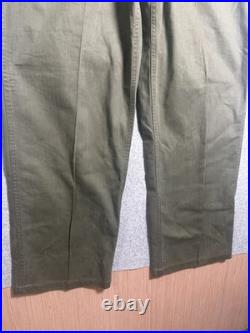 Vintage WWII Medium US Military Army Green Metal Star Button Combat Trousers