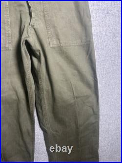 Vintage WWII Medium US Military Army Green Metal Star Button Combat Trousers