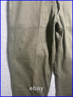 Vintage WWII Medium US Military Army Green Metal Star Button Combat Trousers