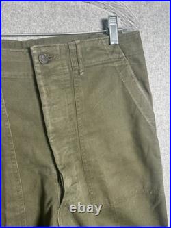 Vintage WWII Medium US Military Army Green Metal Star Button Combat Trousers