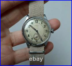 Vintage WWII Military Revue Army Wrist Watch 1940 All Original Two Tone Dial