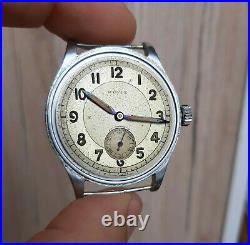 Vintage WWII Military Revue Army Wrist Watch 1940 All Original Two Tone Dial