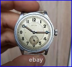 Vintage WWII Military Revue Army Wrist Watch 1940 All Original Two Tone Dial