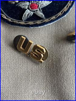 Vintage WWII U. S. Army Air Forces Uniform Jacket with Pins Patches Dog Tags Photo