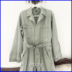 Vintage WWII U. S Army Green Military Long Sleeve Coveralls