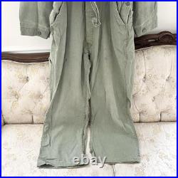 Vintage WWII U. S Army Green Military Long Sleeve Coveralls