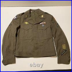 Vintage WWII U. S. Army Infantry Division 1945 Green Wool Field Jacket 36R