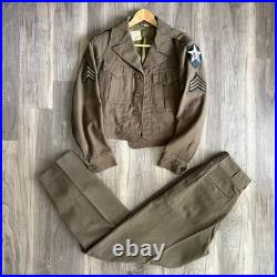 Vintage WWII U. S Army Sergeant's Wool Ike Jacket 34R 2nd Infantry With Pants