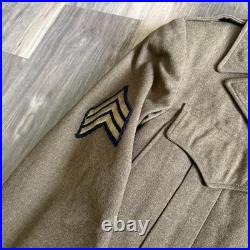 Vintage WWII U. S Army Sergeant's Wool Ike Jacket 34R 2nd Infantry With Pants