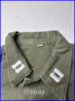 Vintage WWII US ARMY HBT Shirt Utility Jacket 13 Star Buttons 44 R Patches