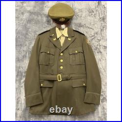 Vintage WWII US ARMY OFFICERS Full Service Uniform With Hat Trousers & Shirt USA