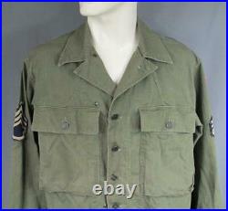 Vintage WWII US Army HBT Special Combat Jacket 28th Div. Keystone Patch 1940s