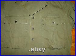 Vintage WWII US Army Herringbone HBT Field jacket rare Look. XL