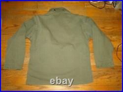 Vintage WWII US Army Herringbone HBT Field jacket rare Look. XL
